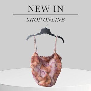 Ruched back pink watercolor-effect cami